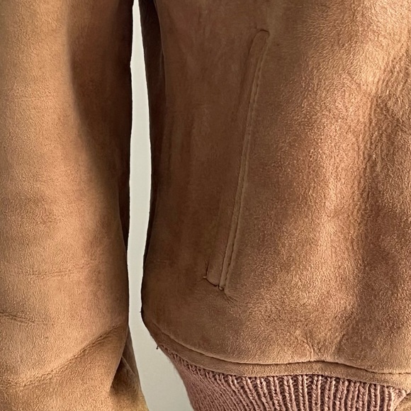 Sawyer of Napa Vintage Women's Suede Shearling Wool Bomber Made in USA Size 8 - Picture 6 of 16